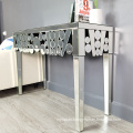 clear mirror round spot console table